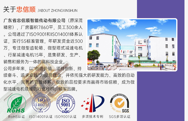 忠信顺智能传动专业齿轮箱减速电机厂家1